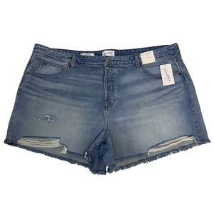 NWT‎ Universal Thread Women's Mid Rise 90s Baggy Denim Shorts Size 22 Distressed